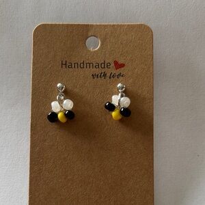 Bee-Themed Beaded Earrings